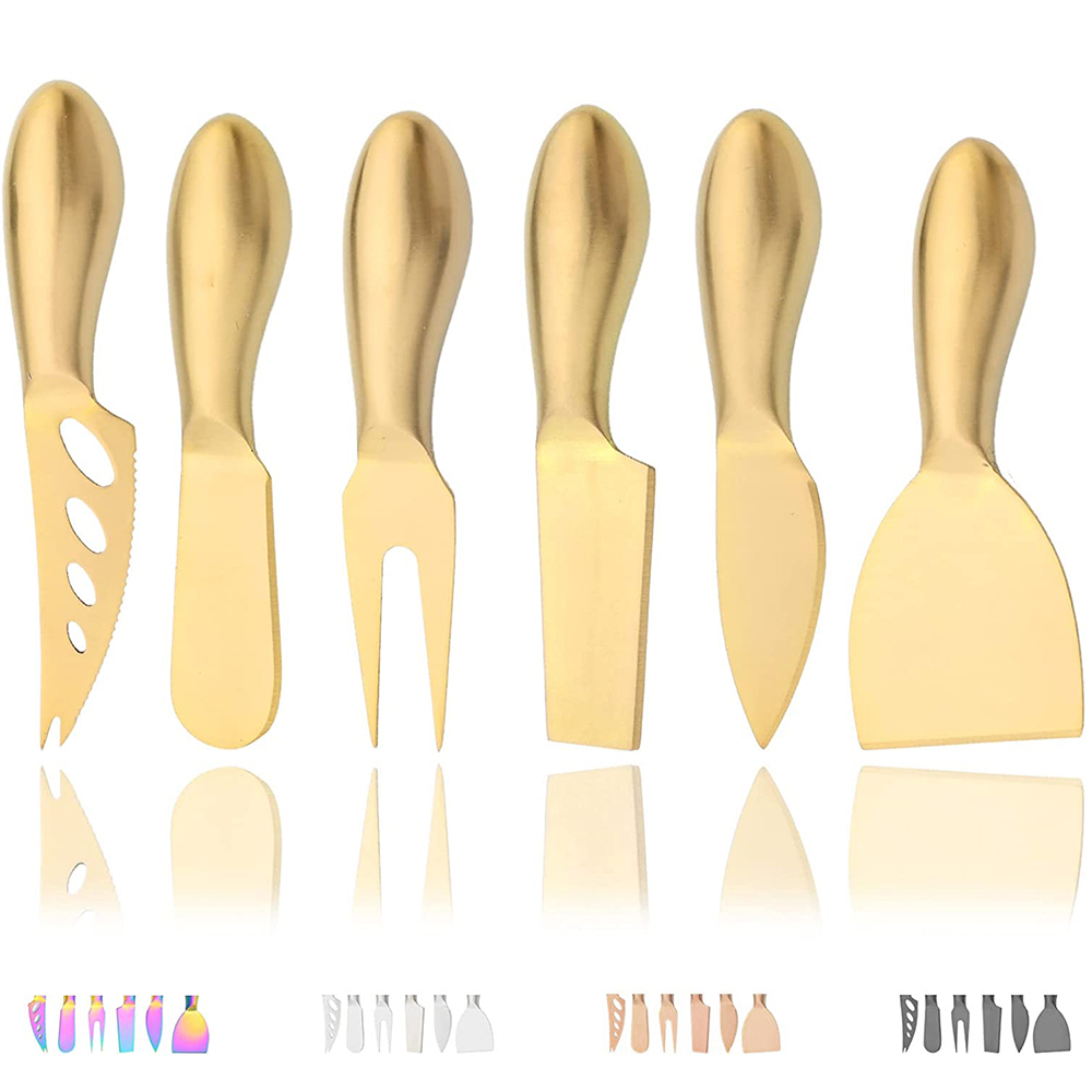 Kitchen Gadgets Gold - 6 Stuks Matte Goud Mini Mes