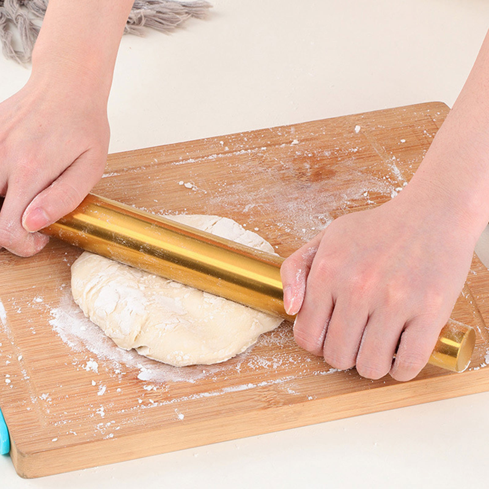 Kitchen Gadgets Gold - Gouden deegroller bakgereedschap voor koekjes, roestvrijstalen